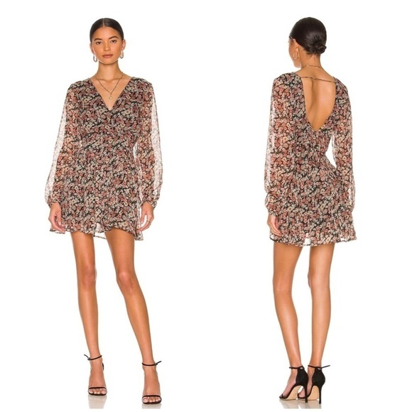 Bardot Cut Out Frill Dress in Floral Size 10 - Picture 1 of 11